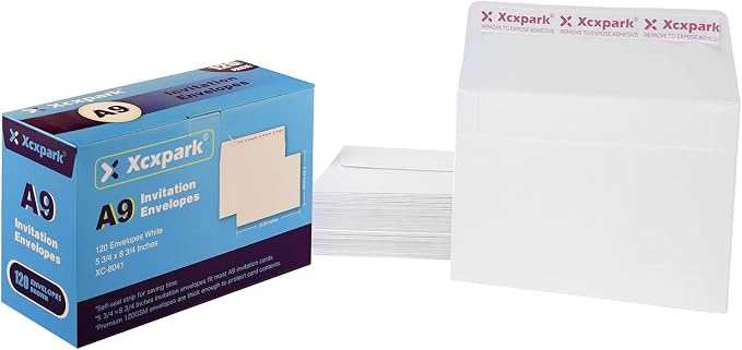 Xxcxpark 120 Qty Printable A9 Invitation Envelopes 5.75x 8.75 Cards, Self Seal - Image 6