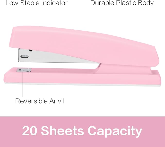 Deli Stapler, Desktop Staplers, Office Stapler, 25 Sheet Capacity, Includes - Image 2