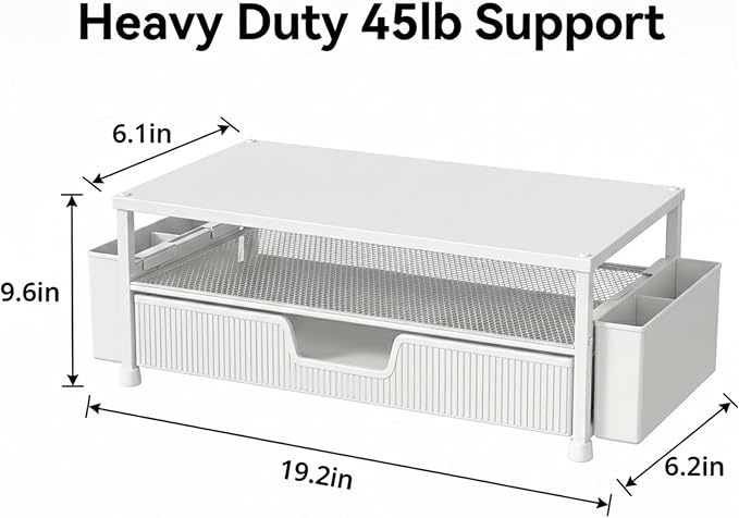 ECOLOVI Desk Organizer and Accessories, 2-Tier Computer Monitor Stand Rise - Image 2