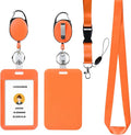 Orange ID Key Card Holder Lanyard, Badge Holders Keychain by happyhbt