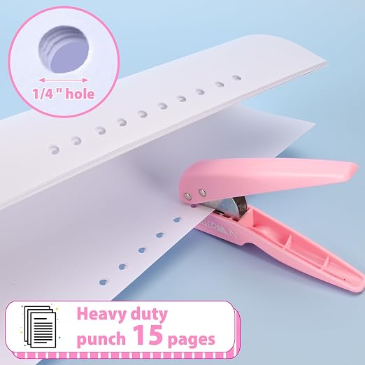 Single Hole Punch, 1/4" Hole Punches, 50% Labor Savings, Paper Hole Puncher - Image 2