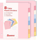 SUNEE 8 Tab Binder Dividers, Plastic Dividers by SUNEE