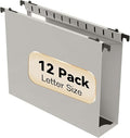 Extra Capacity Plastic Hanging File Folder Letter Size, 12 Pack Reinforced Hang by NORDUN