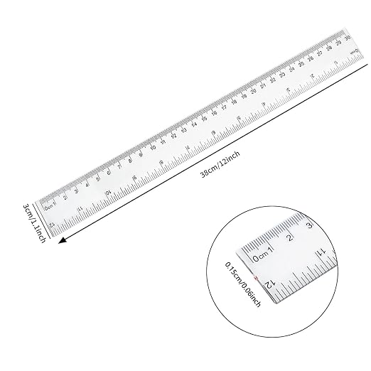30 Packs Plastic Clear Rulers Bulk - Image 2