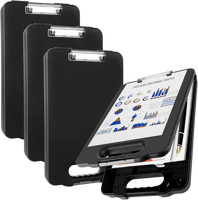 4 Pack Clipboard with Storage, Large Nursing Clipboard with Low Profile Clip by LDXDRU