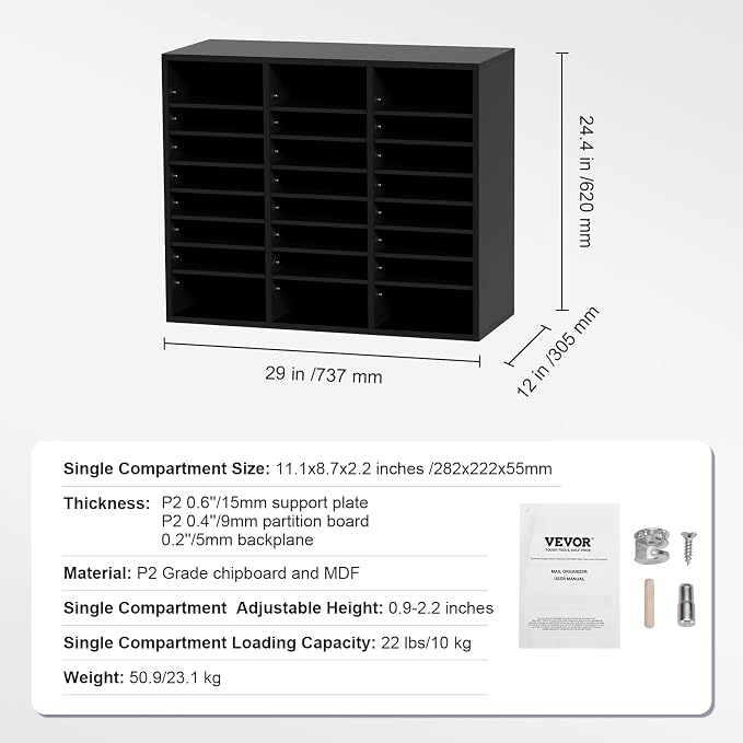 VEVOR Literature Organizers, 24 Compartments Office Mailbox - Image 7