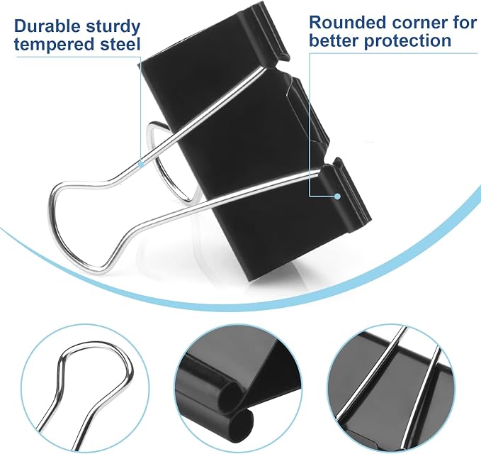 228 PCS Binder Clips Paper Clamps Assorted Sizes, Extra Large Medium Small Mini - Image 3