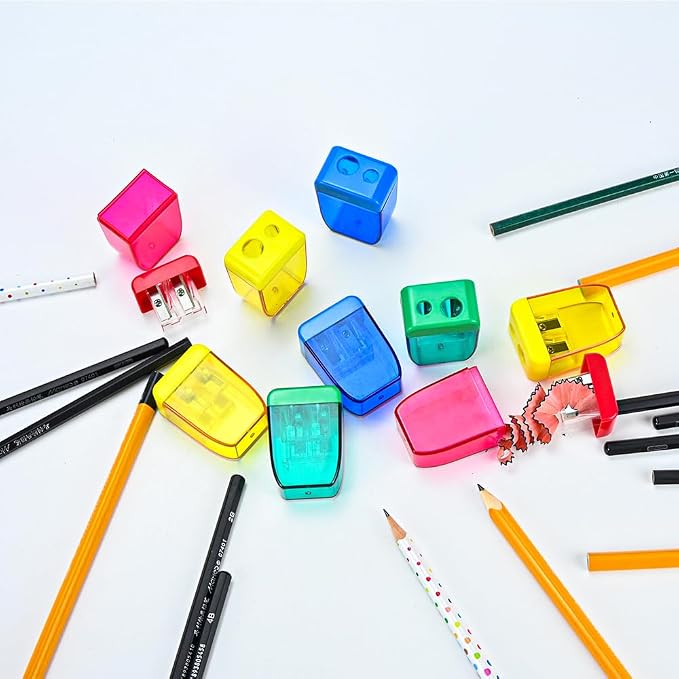 24Pcs Pencil Sharpener Manual, Small Dual Hole Pencil Sharpeners Bulk - Image 6