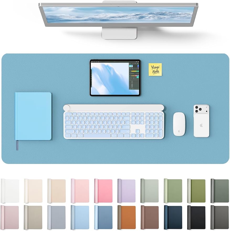 YSAGi Leather Desk Protector, Office Mat, Large Mouse Pad, Non-Slip PU Leather by YSAGi
