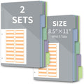 Pocket Plastic Dividers, 5 Tab Set, Letter Size, Morandi Color by BVSSX
