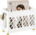 Acrylic Magazine Rack with Handle, Detachable Side Pen Slot, Wave HollowOut by Unknown