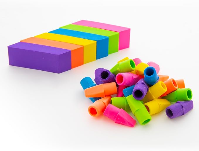 BAZIC Products Neon Bevel Block Erasers, Latex-Free, 24-Box | soft latex-free - Image 5