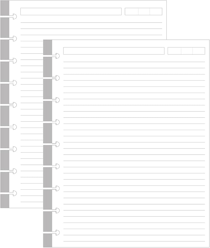 200 Sheets 9-Disc Discbound Lined Refills Paper by Yaridar