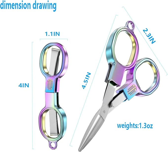 2PCS Folding Scissors, Stainless Steel Safety Portable Mini Travel Small - Image 3