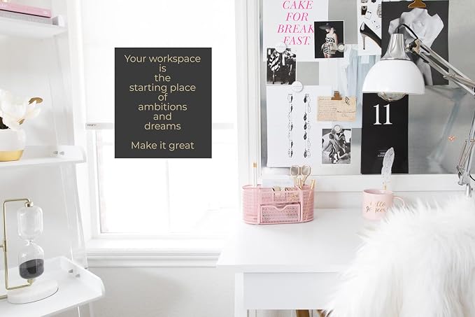 BLU MONACO | Pink Desk Organizers Metal Mesh Stationery Holder | Wire Mesh Desk - Image 2