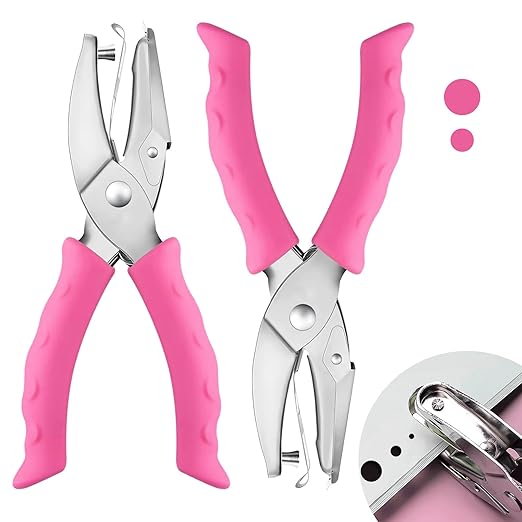 2 PCS Hole Punch, Diameter 1/4" and 1/8" Single Hole Punch, by Unknown