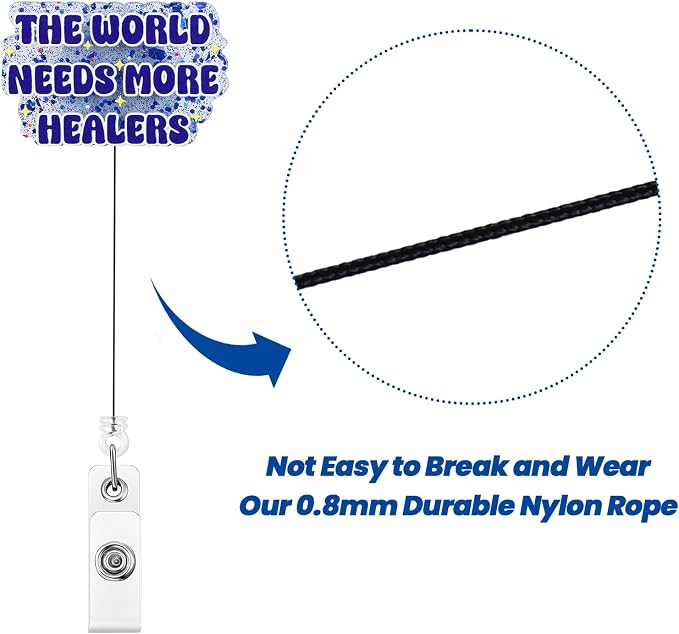 The World Needs More Healers Funny Nurse Badge Reel, Cute Retractable ID Badge - Image 5