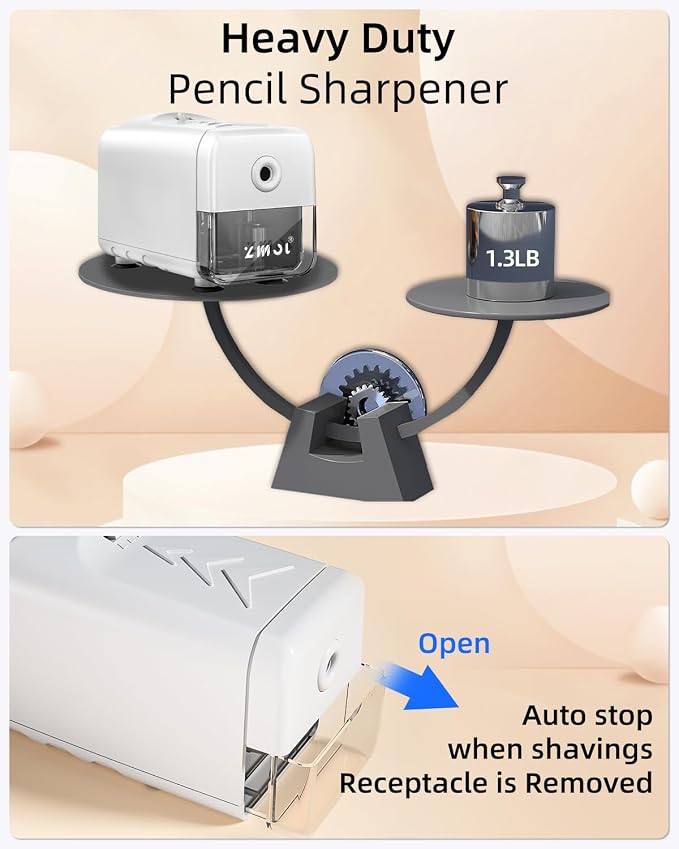 Zmol Electric Pencil Sharpener, Heavy Duty Classroom Pencil Sharpeners - Image 8