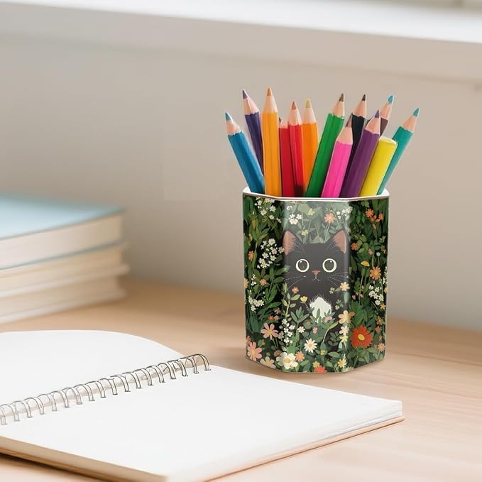 Pen Holder, Pencil Cup for Desk, Cute Desk Organizer, Durable Ceramic - Image 4