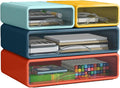 Desk Organizer with Drawers, Stackable Storage Drawers with Compartments by ZZFENGKR