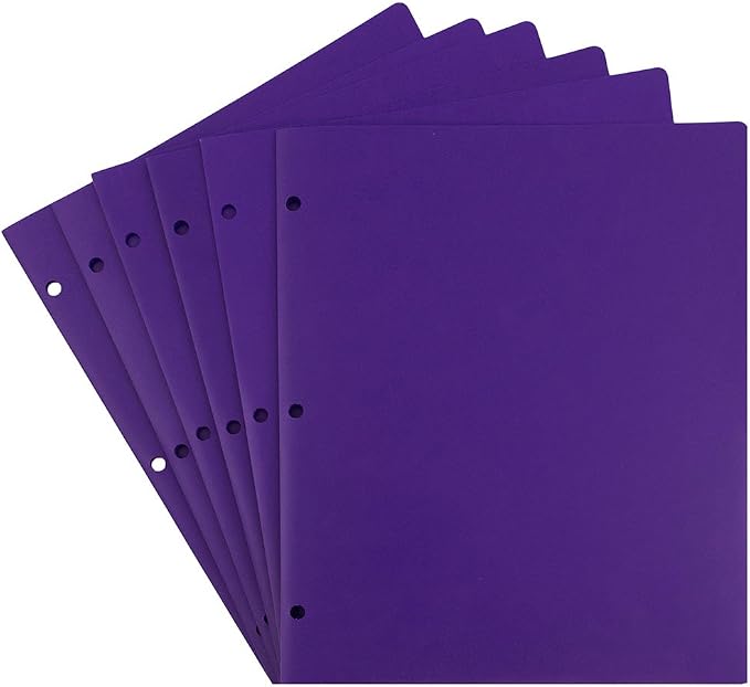 JAM PAPER Heavy Duty Plastic 3 Hole Punch Pocket Folders - Image 3