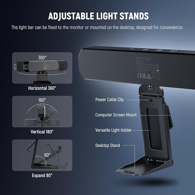 NEEWER Basics Monitor Light Bar, 6W Bi Color Dimmable LED Lamp - Image 7
