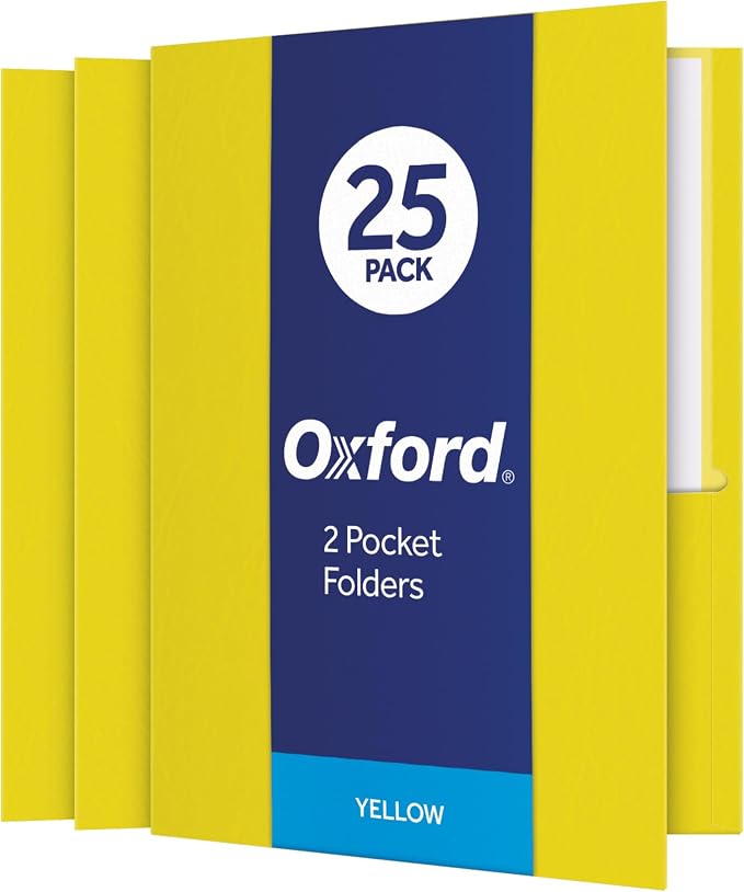 Oxford Twin-Pocket Folders, Textured Paper, Letter Size, Holds 100 Sheets by Oxford
