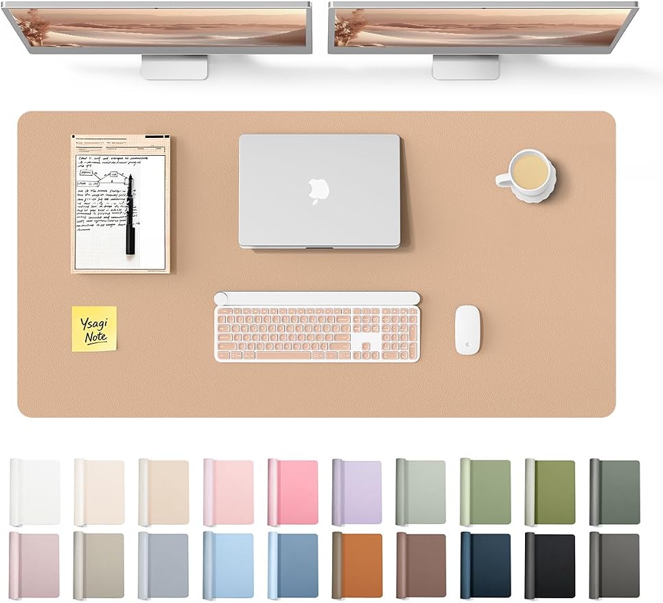 YSAGi Leather Desk Protector, Office Mat, Large Mouse Mat, Non-Slip PU Leather by YSAGi