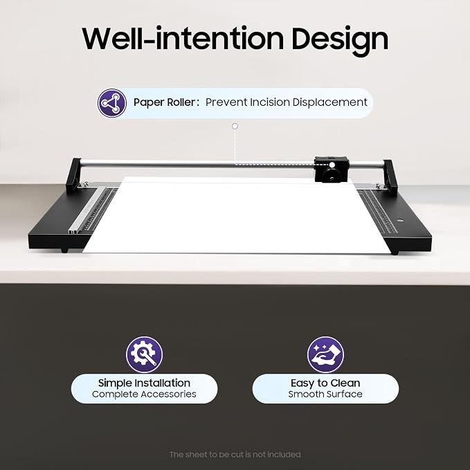 Manual Heavy Duty 24 Inch Rolling Cutter, Precision Rotary Paper Trimmer - Image 5
