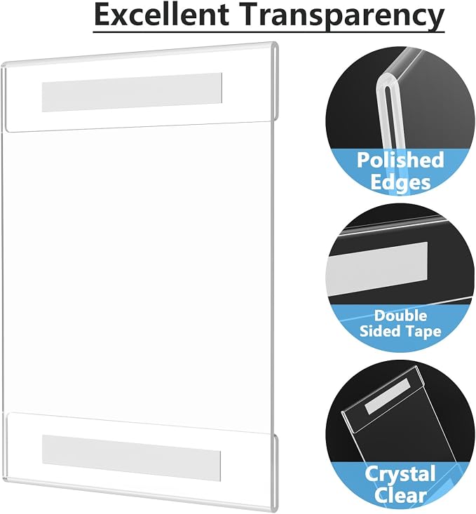 MaxGear Acrylic Sign Holder 8.5 x 11 Wall Mount - Image 3