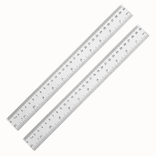 YouOKLight Plastic Ruler 30cm, Transparent Ruler 12 inch, Metric Ruler by YouOKLight