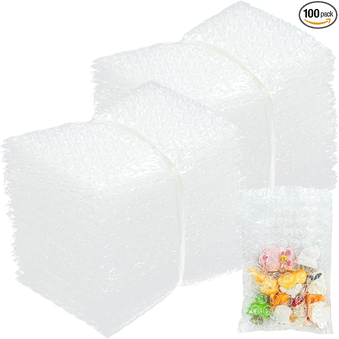 100 Pack 4"x6"Clear Bubble Out Bags by SEUNGCH