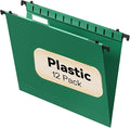 Plastic Hanging File Folder Letter Size, 12 Pack Reinforced Heavy Duty Hanging by NORDUN