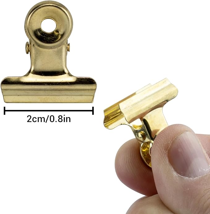50 Pcs Gold Metal Hinge Clips Small Bulldog Clips Hinge Binder Clips Mini - Image 3