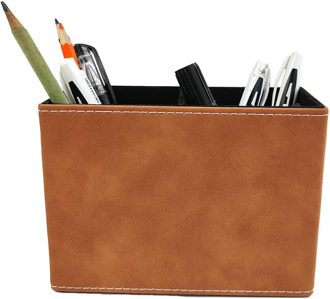 Pen Pencil Holder Cup Container Leather Desk Organizer Stand Decor Brush by Fosinz