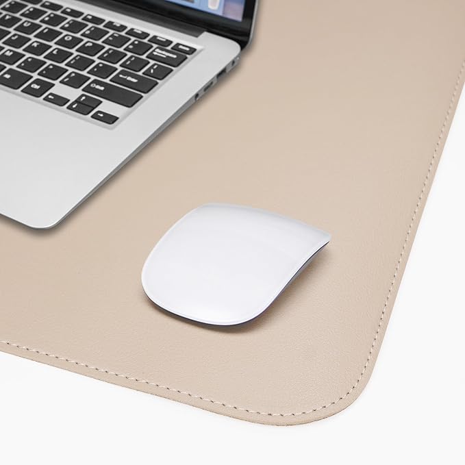 AFIING Leather Desk Mat, 31.5" x 17", Desk pad Protector | Dual-Sided Cork & PU - Image 5
