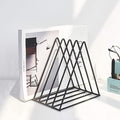 QPEY Triangle File Holder, 5 Slot Metal Vinyl Record Stand Holder Magazine by QPEY