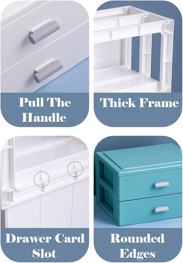 Plastic Desk Organizer with 3 Drawers, Stackable Storage Drawers, Makeup - Image 7