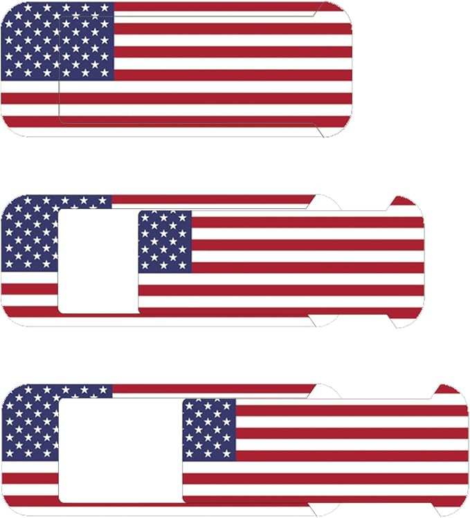 Webcam Cover, Laptop Camera Cover Slide, Ultra-Thin, US Flag Pattern Design by JUNGLE+DEER