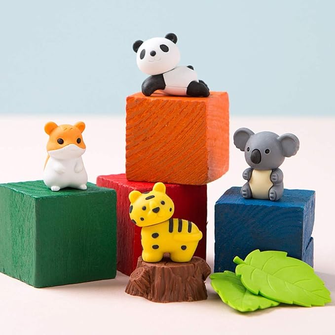 Cllayees 72 Pcs Assorted Animal Pencil Erasers Desk Pets, Bulk Mini Pencil - Image 2