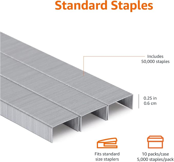 Amazon Basics Standard Stapler Staples, Value Pack, 100 Packs of 5000 - Image 2