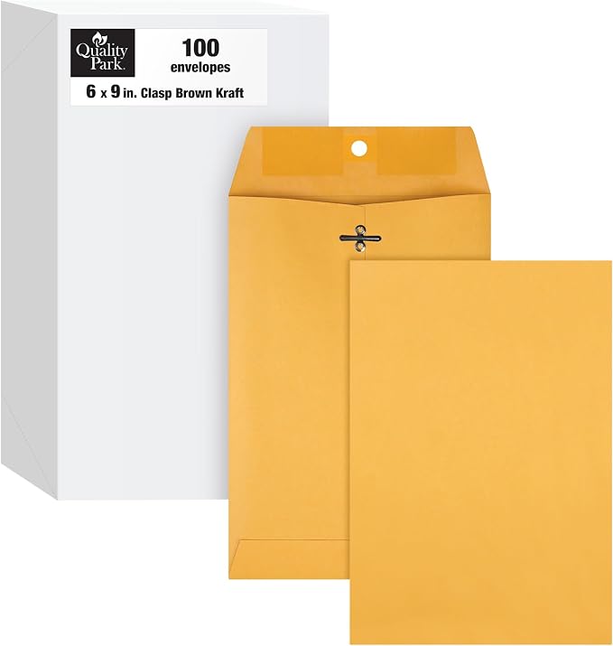 Quality Park 6 x 9 Clasp Envelopes, Clasp and Gummed Closures by Quality+Park
