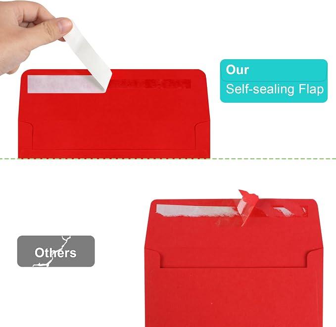 70 Packs of Invitation Envelopes, A2 Envelopes Red Postcard - Image 3