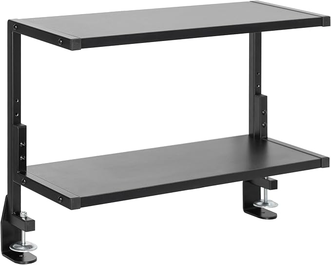 VIVO Black Clamp-on 24 inch 2-Tier Desk Shelf, STAND-SHELF24C | Above or Below by Unknown