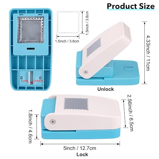 2 Pcs Stamp Punch, 1.5x1.25inch Large Rectangular Postage Stamps Punches & - Image 6