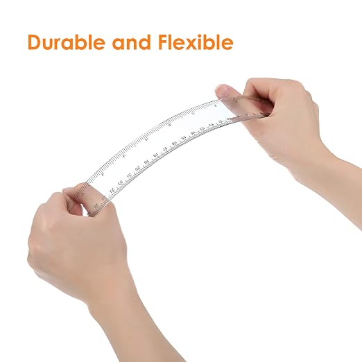 EBOOT 50 Pack Plastic Ruler 12 Inch Straight Flexible Ruler - Image 4