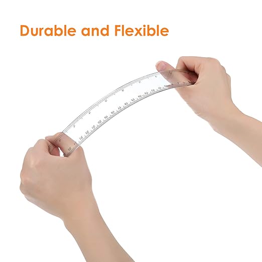 Eboot 20 Pack 12 Inch Clear Plastic Rulers Bulk, Easy-to-Read Straight Edge - Image 3