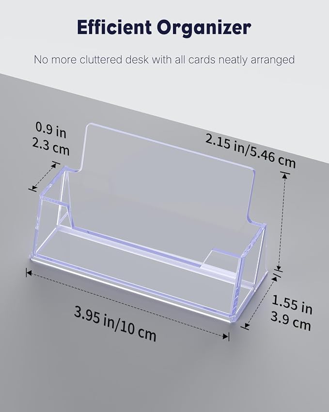 Uniclife 4 Pack Acrylic Business Card Holder - Image 2