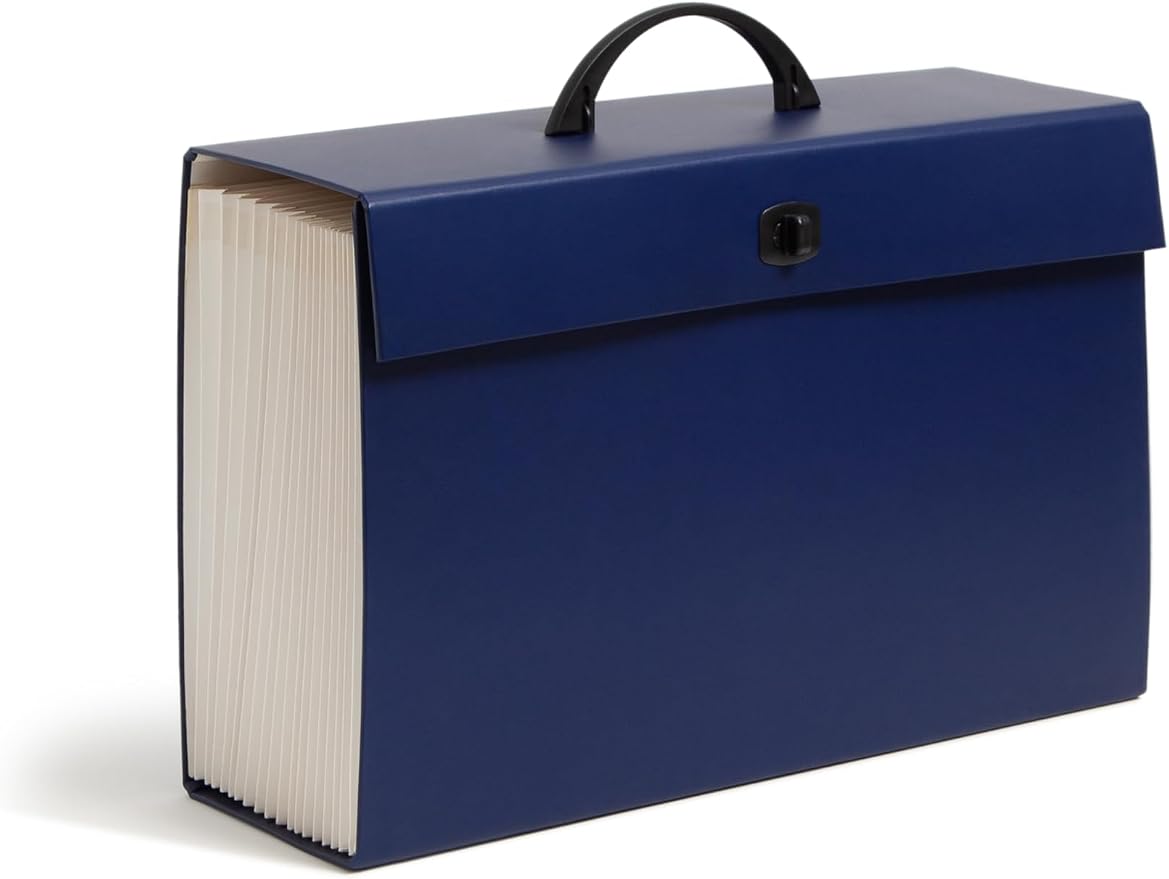 Smead Portable Expanding File Box, 19 Pockets, Blank Tabs, Printed Labels - Image 3