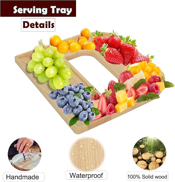 MRPAPA Grad Wooden Charcuterie Boards 4PCS Letter 12Inch Grad Serving Tray 2025 - Image 2